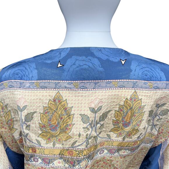 Vintage The Silk Farm Abstract Floral Longsleeve Blouse Women’s 8 100% Silk - Picture 5 of 6